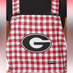 Georgia Bulldogs Women’s Gingham Check Bib Shortalls